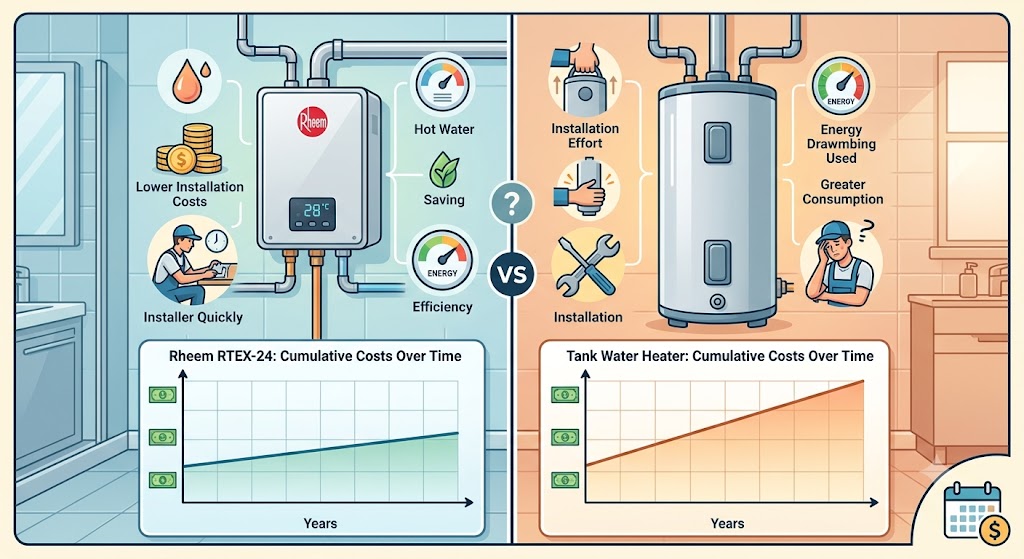 Rheem RTEX-24 vs Tank Water Heater: Real Cost Comparison - Illustration 1